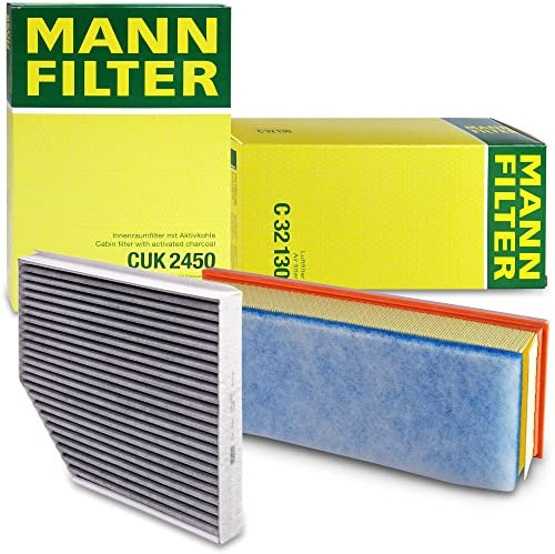 MANN-FILTER Inspektionspaket Filterset 1x Innenraumfilter (Aktivkohle), 1x Luftfilter, Kompatibel mit AUDI A4 B8 (8KH) (8K2) (8K5), A5 (8T3) (8F7) (8TA), Q5 (8RB), Q5 Van (8RB)