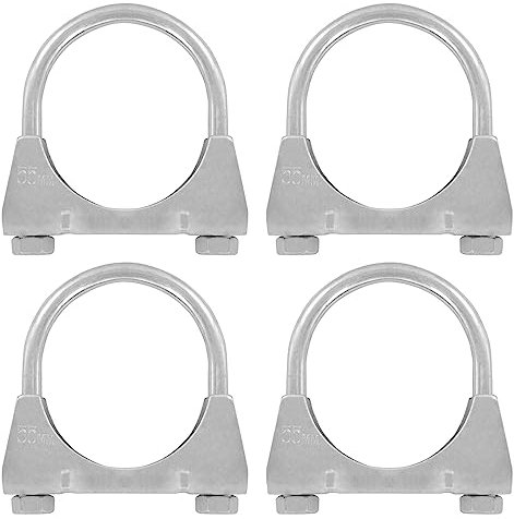 4er Set U Bügel Rohrschellen M8 x 55mm extrem belastbare Montageschellen aus verzinktem Stahl (4 Stk. M8 x 55 mm)