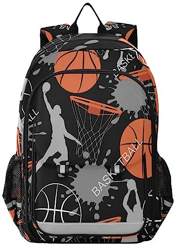 YOUJUNER Kinder Schulrucksack Sport-Ball-Basketball-Druck Schulranzen Schultasche Sporttasche Backpack für Mädchen Jungen