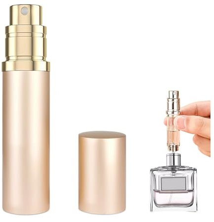 HAOXYO 5ml Parfum Zerstäuber für Unterwegs,Reise Parfümzerstäuber Nachfüllbar,Gehäuse aus Hochwertiger Aluminiumlegierung mini Sprühflasche,Zerstäuber Parfüm für Reisen und Ausflüge (Roségold)