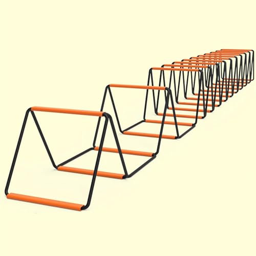 RVUEM Geschwindigkeits Agility Leiter, Agility TrainingsgeräTe, Leichte HüRden FüR Das Geschwindigkeitstraining, Klappbare Trainingsleiter, FüR Sportler, FußBall, Basketball,Orange,8 Grid