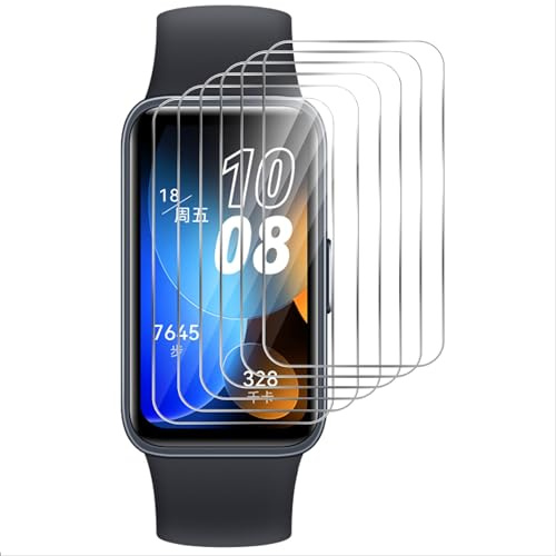 GIOPUEY Protector de Pantalla para Huawei Band 9, [6 Unidades] HD Transparente TPU Suave láminas Protectora con Capa Oleófoba - Transparente