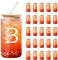 DETENE 550ML Buchstabe Glasbecher Gläser mit Deckel und Strohhalm Eiskaffee Gläser Monogrammierte Initialen Geschenke für Frauen und Männer zum Geburtstag Weihnachten Geburtstagsgeschenke (B)