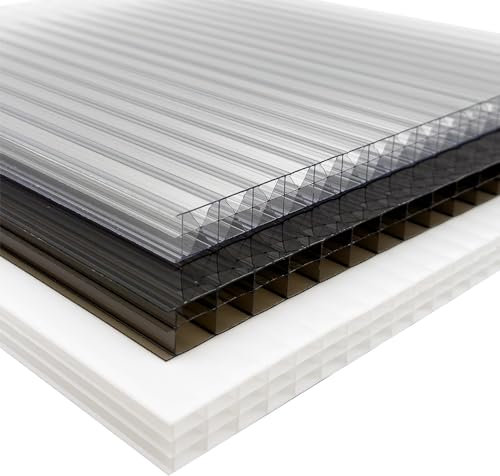 Britshield® 16mm Polycarbonate Greenhouse and Roofing Sheets Variuous Colours and Sizes - Free Breather and Aluminum Tape