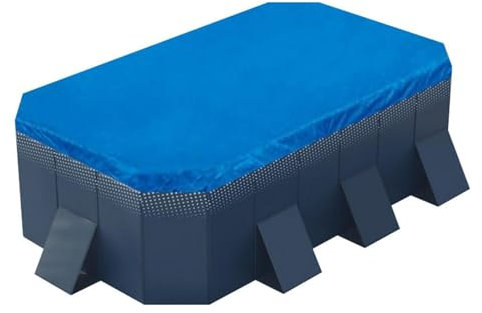 Bâche de piscine gonflable – Protection de piscine au sol Aboove – Housse de piscine résistante à la poussière avec cordon de serrage | Housse rectangulaire bleue résistante aux UV – Housse pliable