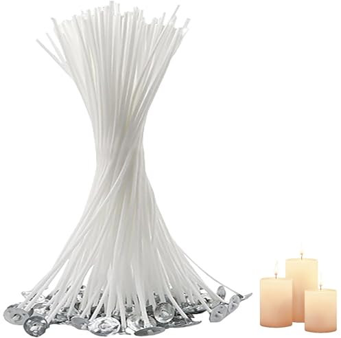 BELSVOR Kerzendocht Set, 100 Stück Kerzendocht (10CM), 100 Kerzendochte aus Baumwolle, kerzendochte für Kerzen für die DIY-Kerzenherstellung, Dochte für Kerzen