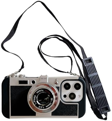 Yatchen Emily in Paris Phone Case for iPhone 16 Pro Max, Cute 3D Vintage Camera, Black