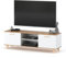MartHome Moderne Meuble TV en Blanc Arctique Et Chêne Wotan, Design Scandinave, Autoportant – Banc TV Robuste avec Pieds en Bois, 138 cm Large, Multifonctionnel avec Espace