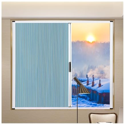 LVLDAWA Window Blinds, Blackout Wind Protection Pleated Fabric Shades, Horizontal Push-pull Type Thermal Insulated Shade For Bedroom, Bathroom(80x130cm)