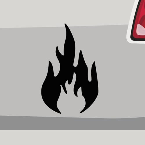 Aufkleber - Flamme Hot Shocker on fire - Sticker, Folienaukleber für Auto, Motorrad, Fahrrad, Laptop, LKW (9,5x6cm | Schwarz)