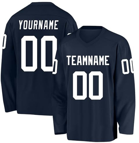 Custom Ice Hockey Jersey for Men Women Youth Kids Personalized Name Number Football Goalie Jerseys Goalkeeper Jersey Sports Uniform for Sports Fans Boys Girls