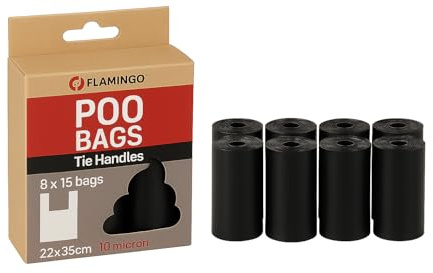 Kotbeutel für Hunde – Mit XL-Handgriff – 120 Stück – Besonders praktisch & hygienisch – Flamingo