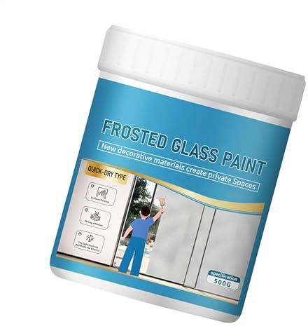 Peinture d'intimité pour fenêtre en verre – Peinture givrée à base d'eau 500 g | Peinture givrée portable | Finition givrée translucide | Spray givré pour verre | Peinture givrée pour fenêtre pour