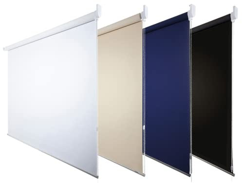 FENSTERDECOR Verdunkelungs-Rollo 160 x 180 cm (BxH) in Weiss I Verdunkelung I Fensterrollo innen mit flexiblem Seitenzug I Verdunkelnd & Blickdicht