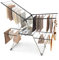 COSTWAY Etendoir Linge Pliable, Sechoir a Linge Pliable 33 Barres, Pieds en Acier Inoxydable, Hauteur Réglable 75-130 cm, Pinces à Chaussettes, Tancarville Seche Linge Intérieur Extérieur