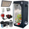 Growzelt 70x70x160, Growbox Komplettset mit LED Vollspektrum Grow Lampe, Abluft-Set, Aktivkohlefilter, Ventilator & Grow Zubehör – Indoor Gewächshaus Set