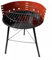 Barbecue portatile da giardino, 36 cm, rotondo, griglia in acciaio cromato, 4 livelli
