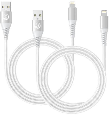 Aioneus Cable Cargador iPhone 1M 2Pack Cable iPhone Carga Rápida MFi Certificado Cable USB iPhone, Cable Carga iPhone Nylon Trenzado Lightning Cable para iPhone 14 13 12 11 Pro XS MAX XR X 8 7 6, iPad