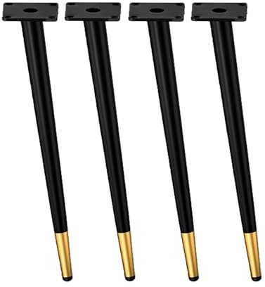 4er-Pack verstellbare Tischbeine 75 cm, verstellbare Metall-Frühstücksbarbeine, for Sofa, Tisch, Stuhl, Schreibtisch, Küchenschrank, Schrankbeine, Füße(Black Gold-Angled Legs)