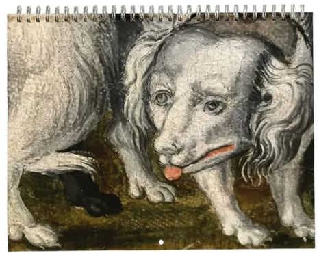 Funny Calendar 2026, Renaissance Ugly Dogs Kalender Mit Spiralbindung, 12 Month Vintage Medieval Animal Art Calendar, Hund Wall Planner, Für Schulplanung Workout Urlaub