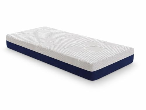DREAMDI Schaumstoffmatratze + 2 cm Latex 90X160 cm Zeus, Höhe 20 cm, abnehmbar und waschbar. Hygienisch