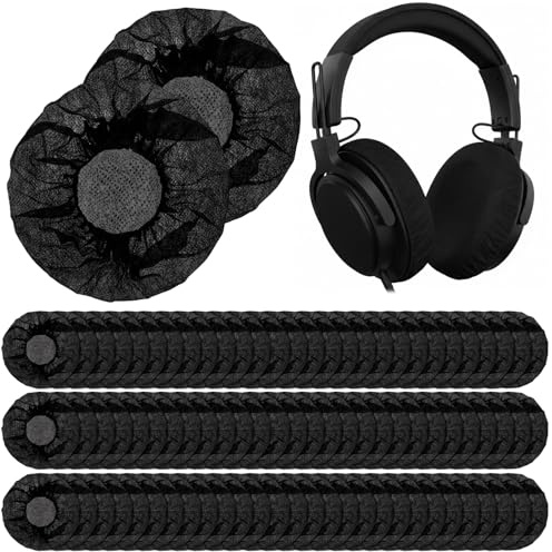 100Pcs Headphone Earpad Covers Disposable, Washable Strechable Headset Earpad Cloth Cover, Headphone Sweat Covers for Gym Libraries, Studying Gaming