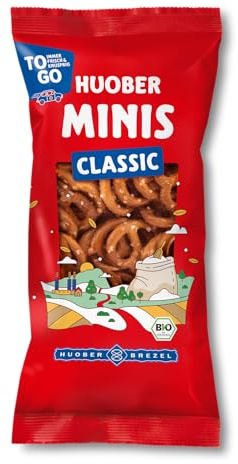 Huober Minis Classic Bio Brezel Snack 75g – Knusprige Mini Brezeln To-Go - wiederverschließbar