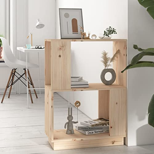 RCODSSK Massivholz Regal 51 cm breit Bücherregal 70 cm hoch Kiefer mit Stauraum für Bücher als Raumteiler 51x25x70 Massivholz Kiefer
