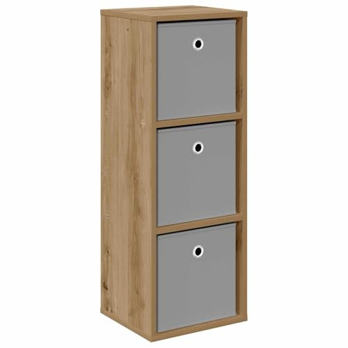 vidaXL Sideboard mit Schubladen Artisan-Eiche 30,5 x 27 x 84,5 cm, Wohnzimmer Sideboard, modernes Design, Robustes freistehendes Regal, ordentlich und elegant