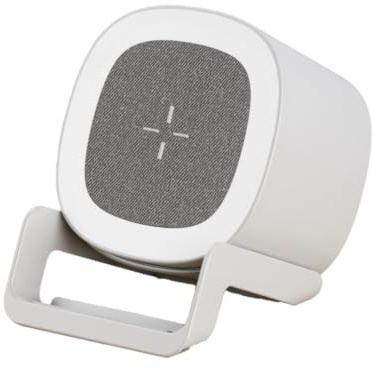 boxoon 5-in-1 Wireless Speaker Night Light with Wireless Charger and Phone Stand, Dimmable Bedside Lamp, Portable Mini Speaker for Bedroom, Compact 5.4 x 4.2 x 3.8 in / 13.6 x 10.6 x 9.6 cm