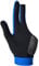 Billard-Handschuhe für Damen und Herren, elastisch, Lycra, 3 Finger, geeignet für Billard-Shooter, Carom, Pool, Snooker, Queue, Sport, rechts oder links (links/Silikongel, blau, M)