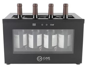 Cavevinum CV-7D Expositor de Barra para Vinos Tintos, Acero Inoxidable, Negro 26.8x44.3x27 cm
