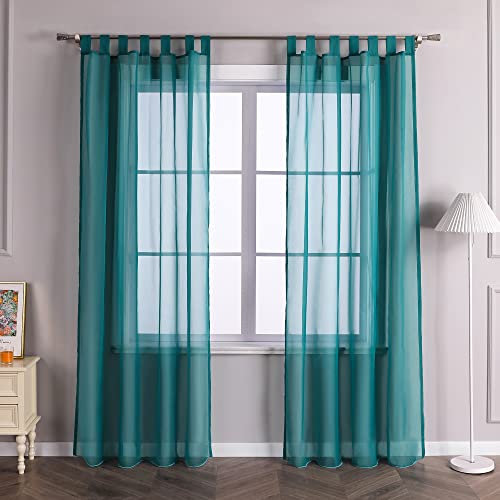 Joyswahl Gardine Uni Voile Vorhang mit Schlaufen »Julia« Dekoschal Fenster Schal BxH 140x225cm Blau 1er Pack