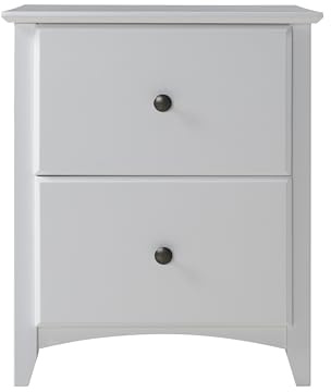 Camaflexi Shaker Style 2 Drawer Night Stand (White)