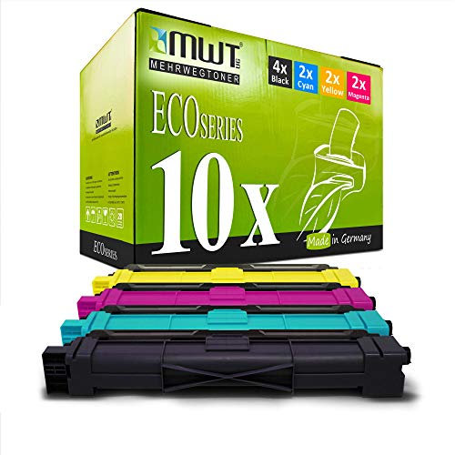 10x Kraft Office Supplies XXL Toner im Set für Brother MFC-L3710CW MFC-L3730CDN MFC-L3740CDN MFC-L3750CDW MFC-L3770CDW ersetzt TN-243K TN-243C TN-243M TN-243Y mit ca. 3.000/2.300 Seiten XXL Füllung