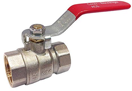 Vanne laiton 1/4 tour femelle-femelle 40-49 rouge