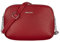 David Jones - Petit Sac Bandoulière Femme Multipoche Zip - Sac à Main Cuir PU Porté Epaule 3 Compartiments Zippées - Besace Sacoche Pochette Poches Multiples - Travail Voyage Shopping - Rouge