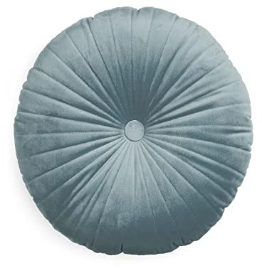 ESSENZA Dekokissen Naina Denim, Ø 40 cm, 100% Polyester Samt, Uni