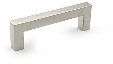 BOZONLI Silver Stainless Steel Cupboard Handle, Kitchen Door Handles Cabinet Drawer Knobs and Pulls, 96mm, 2 Pack