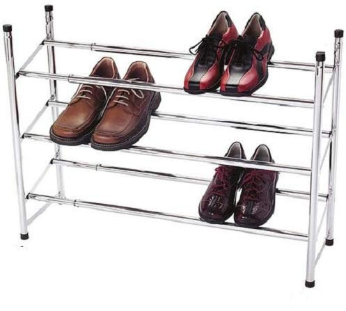 SVE Zapatero apilable Extensible de 3 Niveles de Metal Cromado