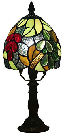 LANMOU Grün Tiffany Tischlampe 6 Zoll Glasmalerei Pastoralen Tischleuchte Schlafzimmer Wohnzimmer Schreibtisch Licht E14 Basis Nachttischlampe