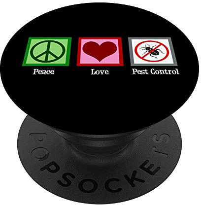 Peace Love Pest Control Exterminator PopSockets PopGrip: Swappable Grip for Phones & Tablets