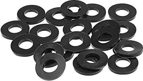 TERF® – Lot de 50 rondelles plates en nylon M6, 6 mm x 12,5 mm x 1,6 mm (DI x DE x P), noir
