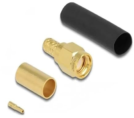Delock RP-SMA Stecker zum Crimpen LMR200 mit passendem Schrumpfschlauch