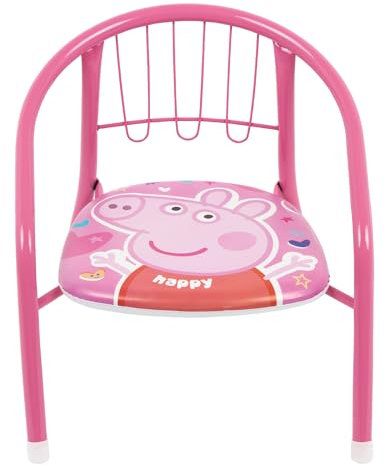 ARDITEX Kinderstuhl, Peppa Wutz, Metallstuhl, 35,5 x 30 x 33,5 cm, Rosa