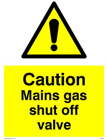 Pack of five - Mains Shut Off Valve Sign - 150x200mm - A5P
