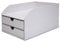 OSCO White Faux Leather 2 Tier Sorter with Letter Tray | A4 | Drawers | Desk Tidy | Document Storage | Paperwork Organiser | File Holder | 35 x 25 x 18.5 cm