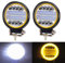 NWpangu 2 Stück 72 W Arbeitsscheinwerfer Traktor 4,5 Zoll LED DRL Gelb Angel Eye Projektor LED Nebelscheinwerfer Offroad Boot LKW SUV ATV 4x4