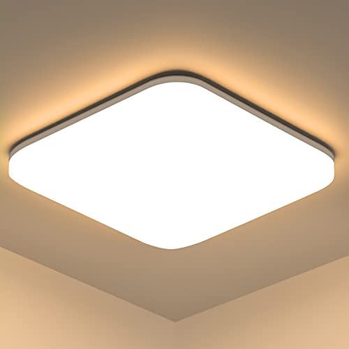 LEDYA LED Deckenleuchte Flach 18W,IP54 Wasserdicht Deckenlampe,Modern Led Panel Deckenleuchte Wohnzimmer Schlafzimmer Badezimmer,Deckenleuchten 2700K 1600LM Warmweiß Ø22cm,[Energieklasse F]