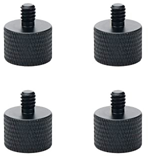 Dahszhi Mic Screw Adapter, 4 Pack Aluminum Alloy 5/8-11 Female to 1/4-20 Male, for Mic Stand, Camera Monitor, Tripod, Microphone Holder